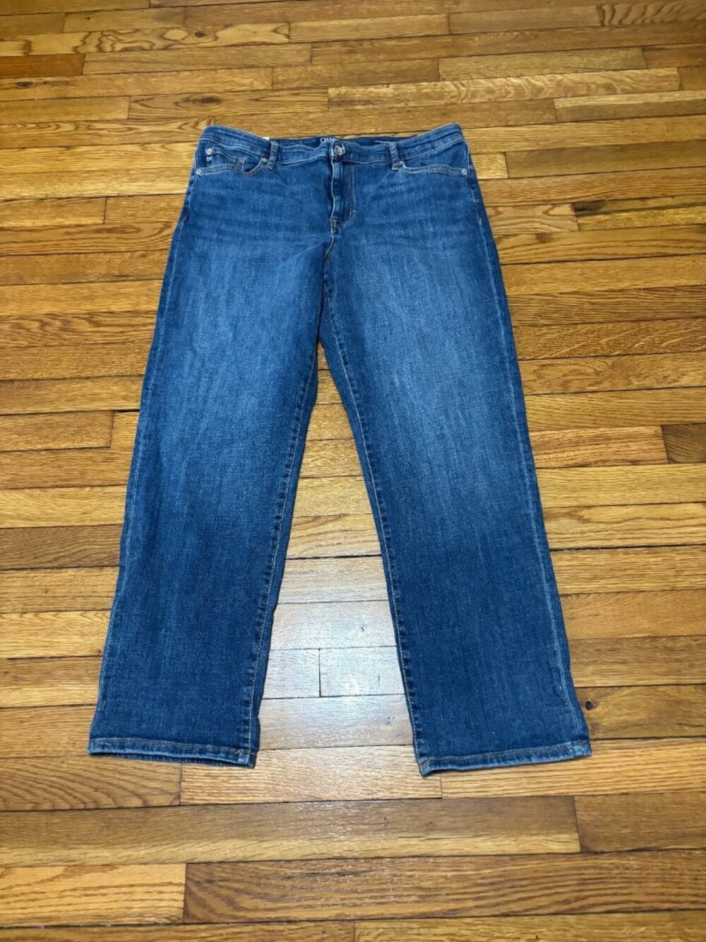 Chaps Womens Slim Boyfriend Jeans Size 12 12/31 PETITE Blue Stretch Denim NWT
